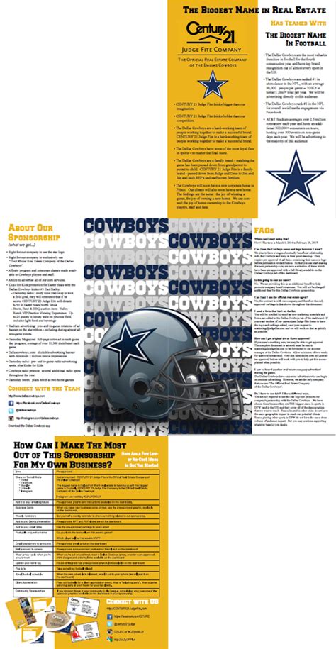 Cowboys tickets can be purchased at the Dallas Cowboys Ticket Office, which is open Monday - Friday from 9 am - 5 pm and on event days. . Dallas cowboys sponsors list 2022